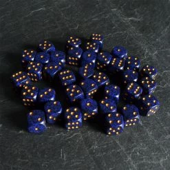 Chessex Speckled D6 Set Of 36 Golden Cobalt