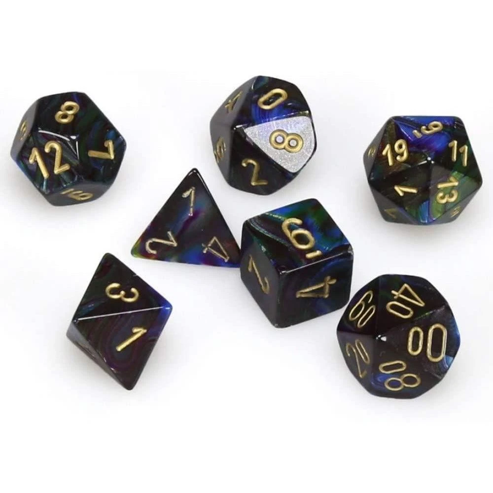 Chessex Lustrous Shadow/Gold Poly 7 Tabletop 4 Chessex Lustrous Shadow/Gold Poly 7 Tabletop