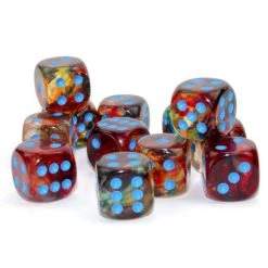 Chessex Nebula Primary/Blue 16mm D6 Dice Block (12 Dice)