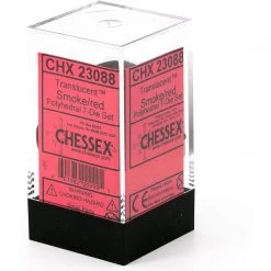 Chessex Tabletop Translucent Poly Smoke/Red 7 Die Set 9 Chessex Tabletop Translucent Poly Smoke/Red 7 Die Set