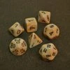 Dice Chessex Marble Poly 7-Die Set - Ivory/Black