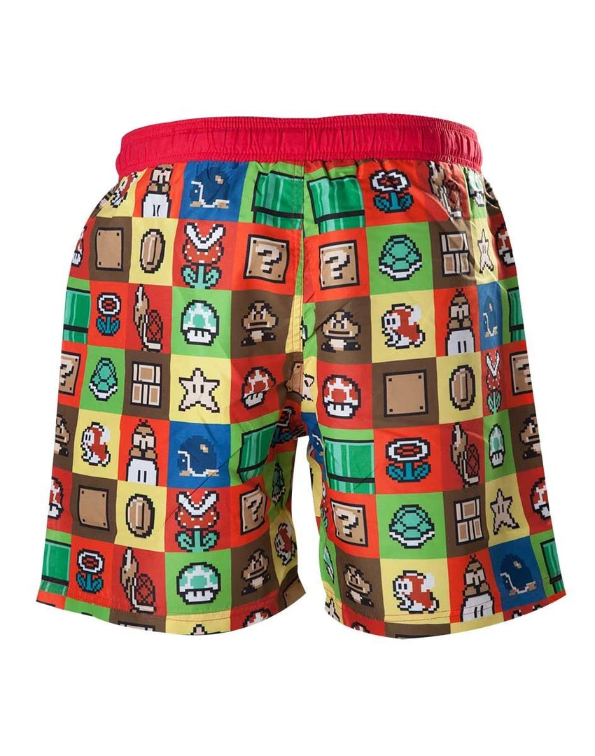 Super Mario Icons Swimshorts 6 Super Mario Icons Swimshorts