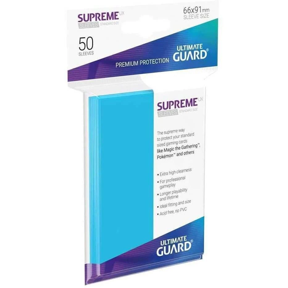 Tabletop Ultimate Guard Supreme UX Sleeves: Standard Size Light Blue (50) 3 Tabletop Ultimate Guard Supreme UX Sleeves: Standard Size Light Blue (50)