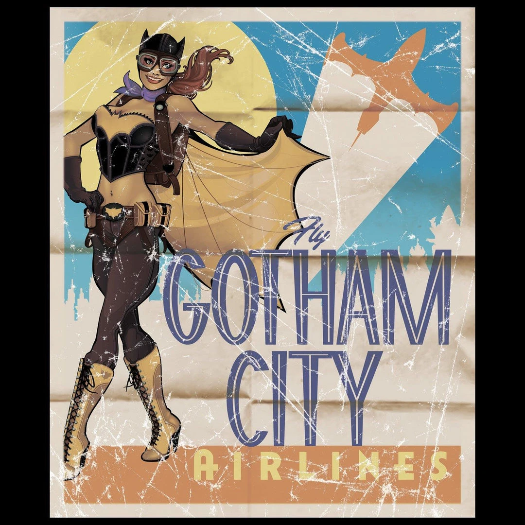 Batman DC Bombshells Batgirl Gotham Airlines Ladies T Film & TV 6 Batman DC Bombshells Batgirl Gotham Airlines Ladies T Film & TV