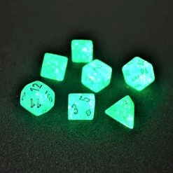 Chessex Tabletop Luminary Sky/Silver Polyhedral 7 Die Set
