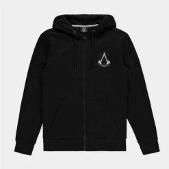 Geek-Aboo Assassin's Creed: Black Zip Crest Banner Hoodie 10 Geek-Aboo Assassin's Creed: Black Zip Crest Banner Hoodie