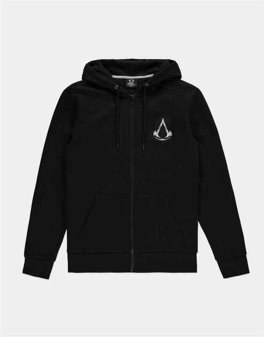 Geek-Aboo Assassin's Creed: Black Zip Crest Banner Hoodie 6 Geek-Aboo Assassin's Creed: Black Zip Crest Banner Hoodie