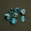 Chessex Gemini Poly 7-Die Set - Black Shell/White Tabletop