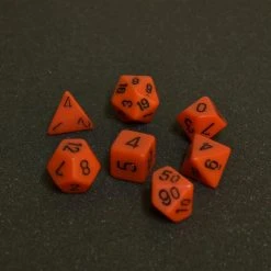 Chessex: Opaque Poly 7 Set - Orange/Black