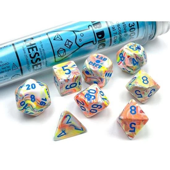 Chessex Lab Dice Festive Kaleidoscope 3 Chessex Lab Dice Festive Kaleidoscope
