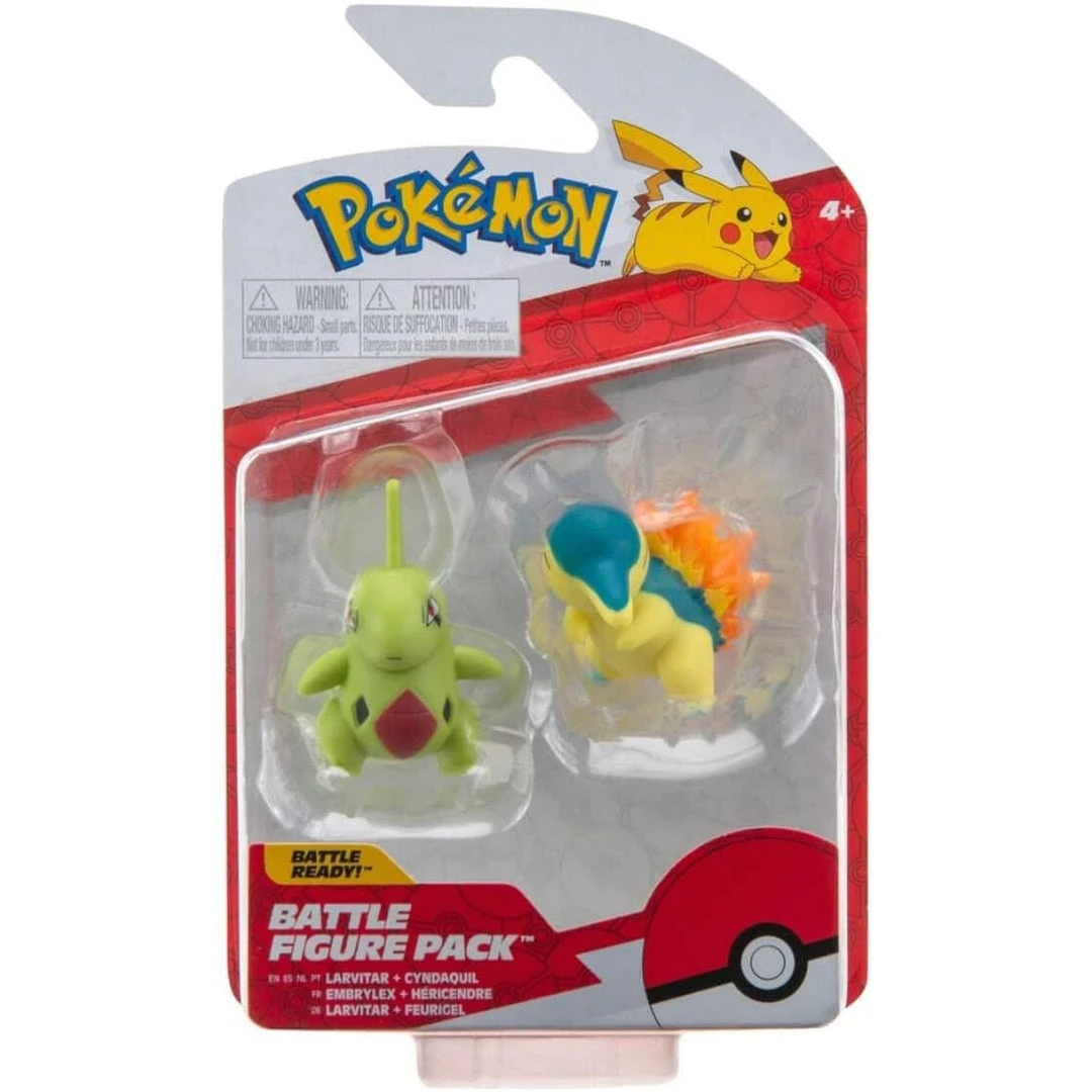 Pokemon Cyndaquil & Larvitar Figurines 5 Pokemon Cyndaquil & Larvitar Figurines