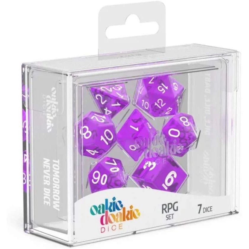 Oakie Doakie Dice Tabletop Oakie Doakie - Translucent Purple RPG Dice Set 4 Oakie Doakie Dice Tabletop Oakie Doakie - Translucent Purple RPG Dice Set