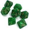 Chessex Vortex Green/Gold Polyhedral 7 Die Set Tabletop 2 Chessex Vortex Green/Gold Polyhedral 7 Die Set Tabletop