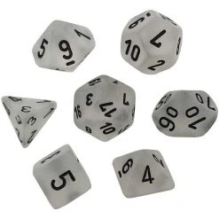 Chessex Tabletop Frosted Poly 7-Die Clear/black