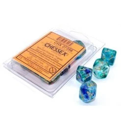 Chessex Nebula Oceanic/Gold Luminary Set Of Ten D10s Tabletop