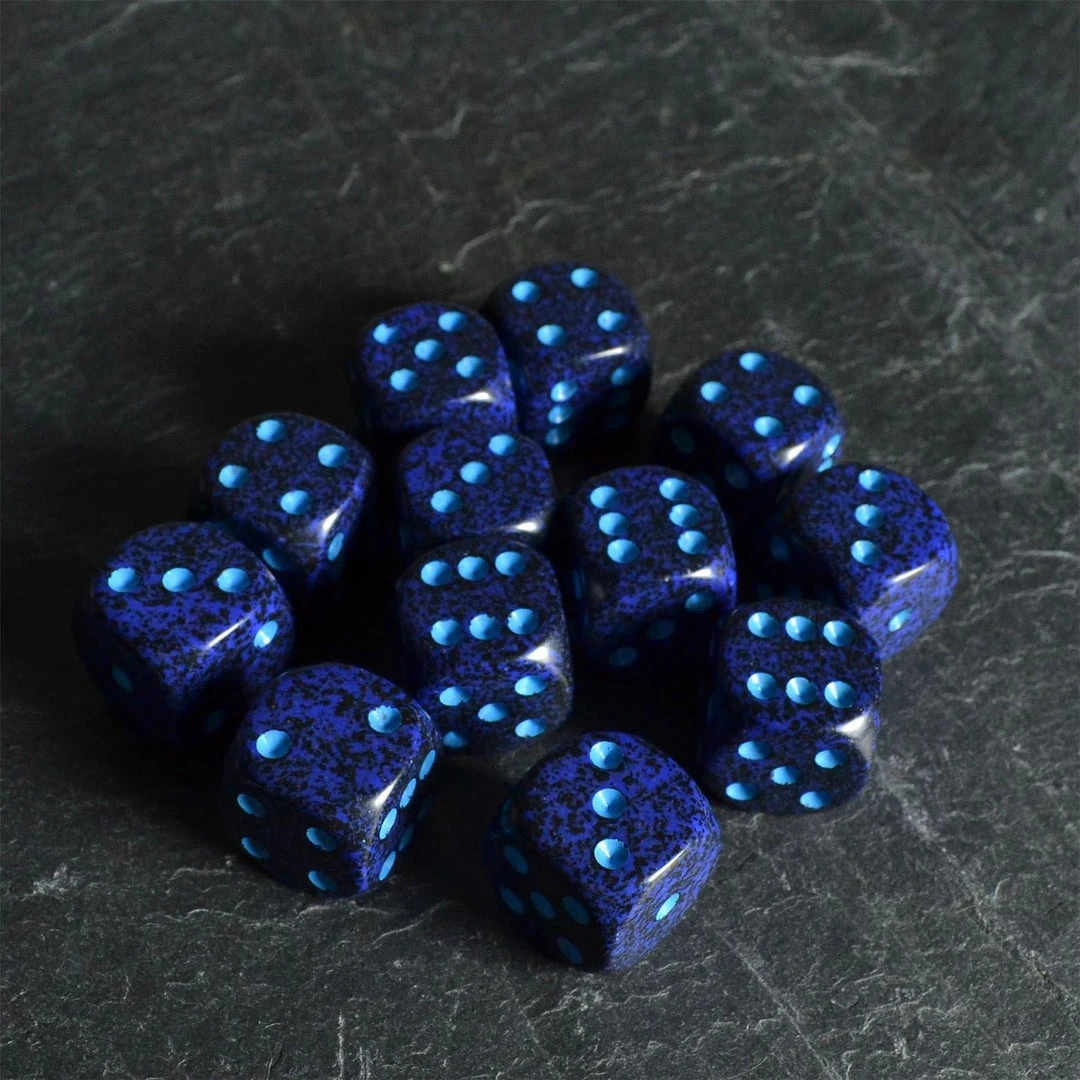 Chessex Cobalt Speckled D6 Set Tabletop 4 Chessex Cobalt Speckled D6 Set Tabletop