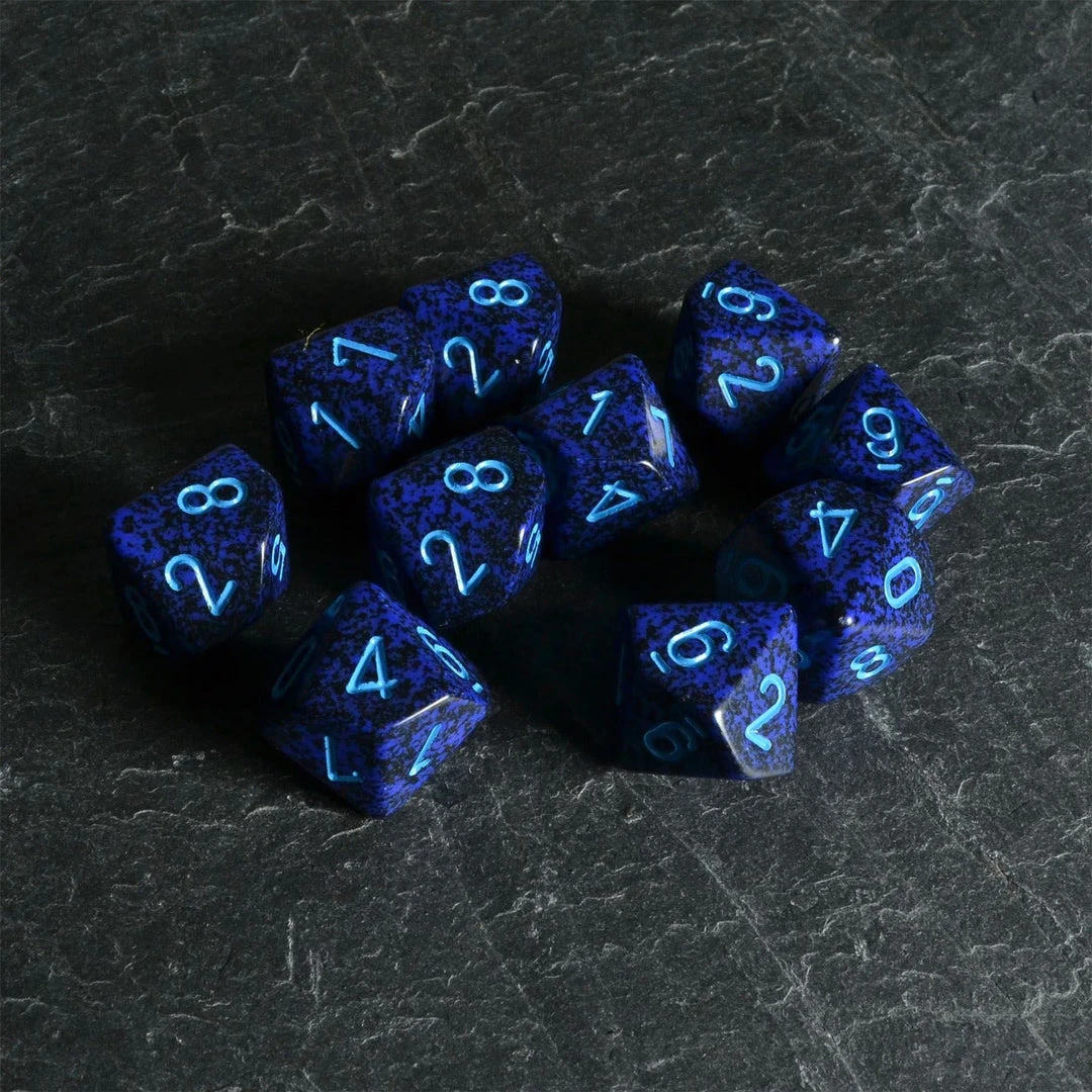 Chessex Speckled D10 Set Cobalt Tabletop 4 Chessex Speckled D10 Set Cobalt Tabletop