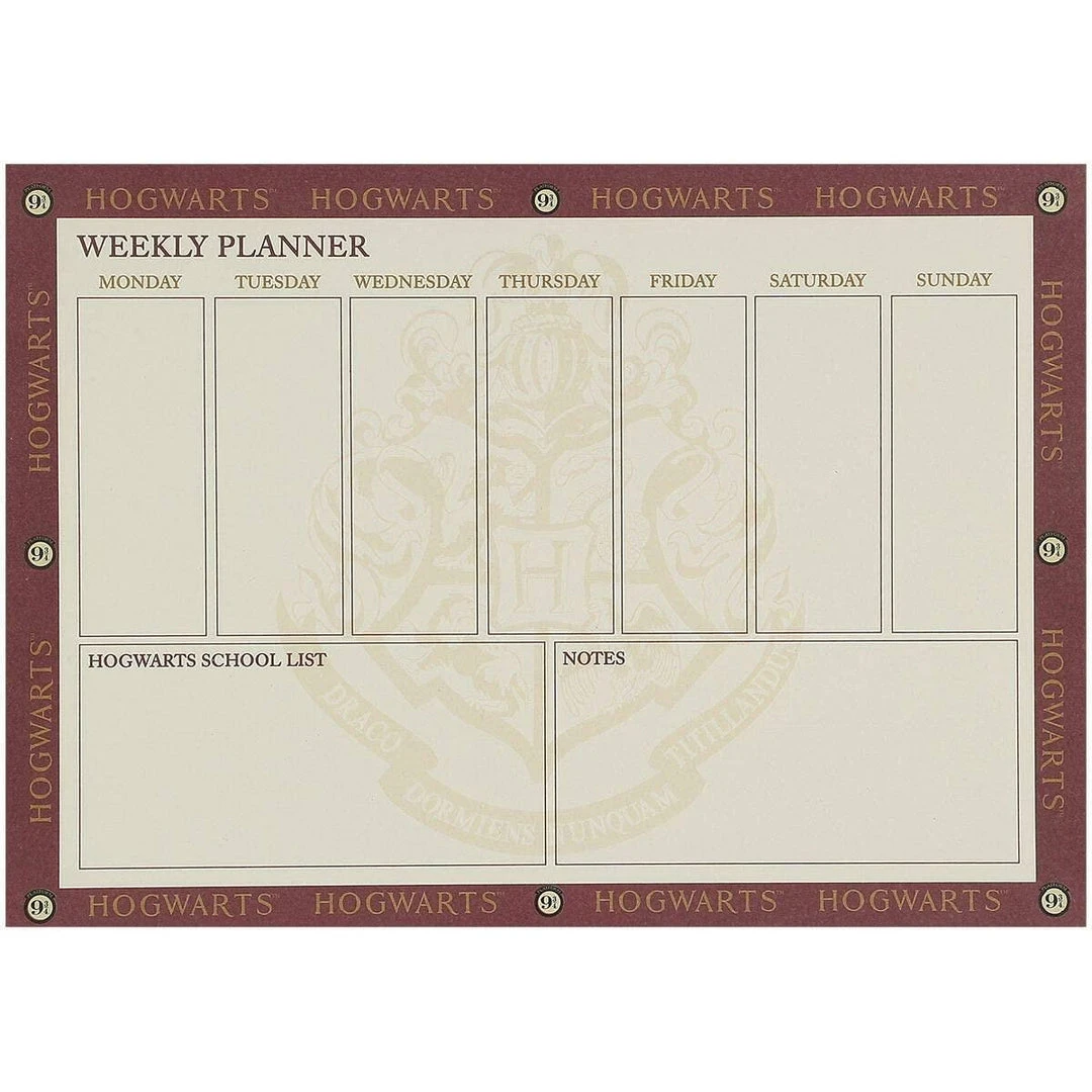 Harry Potter A5 Lined Wiro Platform 9 ¾ Weekly Planner Desk Pad Film & TV 4 Harry Potter A5 Lined Wiro Platform 9 ¾ Weekly Planner Desk Pad Film & TV