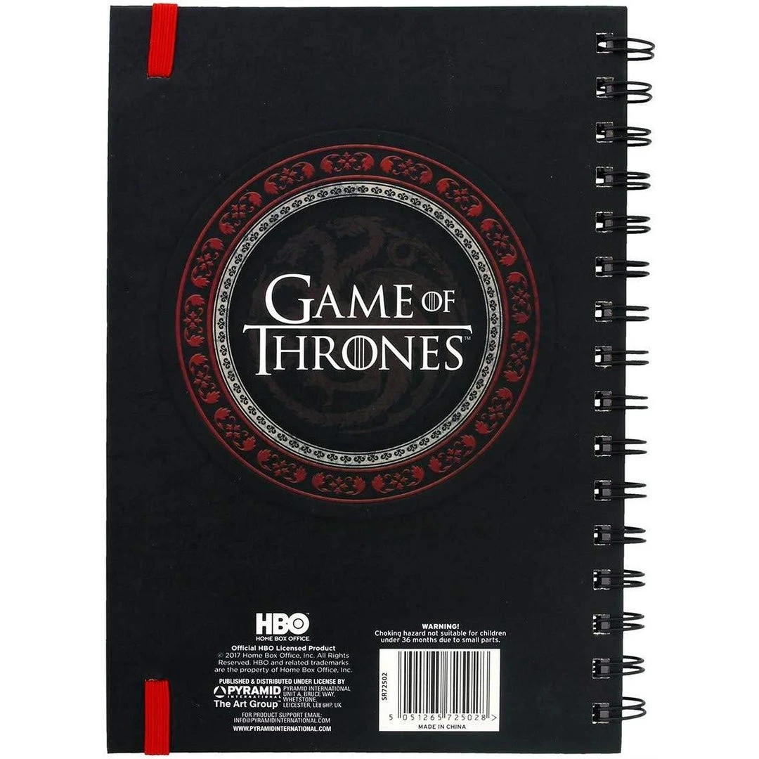 Game Of Thrones - Targaryen Fire And Blood A5 Notebook Film & TV 6 Game Of Thrones - Targaryen Fire And Blood A5 Notebook Film & TV