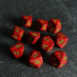 Chessex Speckled D10 Strawberry Dice Set