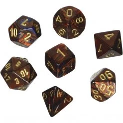 Chessex Tabletop Scarab Poly 7 Blue Blood/Gold