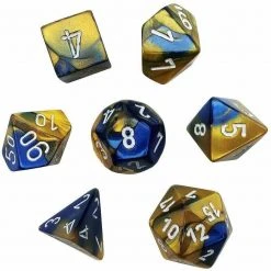 Chessex Gemini Blue-Gold/white Poly 7 Dice