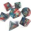 Chessex Gemini Poly 7 Set Red-Teal/Gold 2 Chessex Gemini Poly 7 Set Red-Teal/Gold