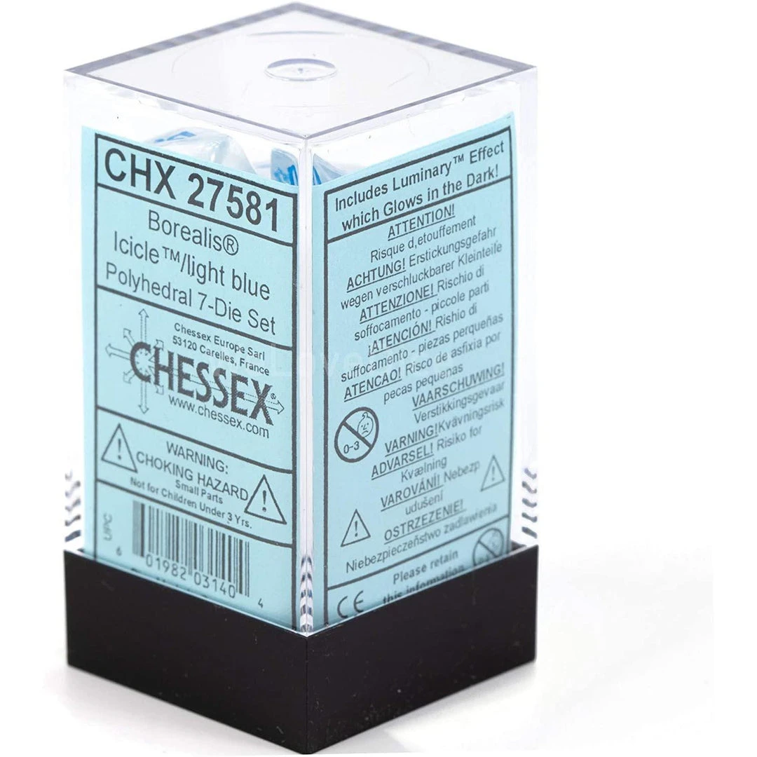 Chessex Borealis Icicle Light Blue Pol Tabletop 5 Chessex Borealis Icicle Light Blue Pol Tabletop