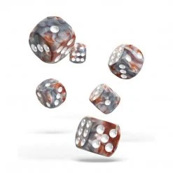 Oakie Doakie Dice Tabletop Oakie Doakie 16mm D6 Set Of 12 - Gemdice, Silver Rust