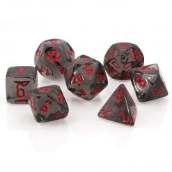 Chessex Tabletop Translucent Poly Smoke/Red 7 Die Set 10 Chessex Tabletop Translucent Poly Smoke/Red 7 Die Set