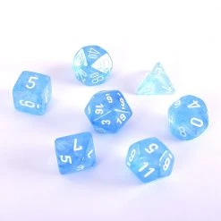 Chessex Borealis Sky Blue/White Polyhedral 7 Die Set Dice