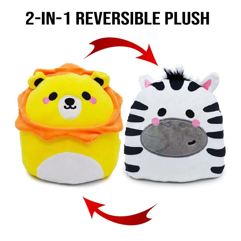 Squidgyls Squidglys Lion/Zebra Rev Plush 3 Squidgyls Squidglys Lion/Zebra Rev Plush