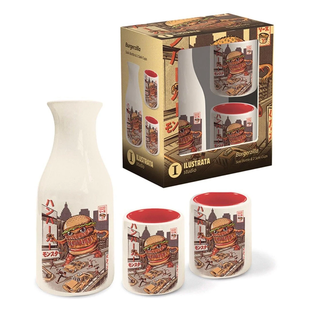 Ilustrata Studio Burgerzilla Sake Set 4 Ilustrata Studio Burgerzilla Sake Set