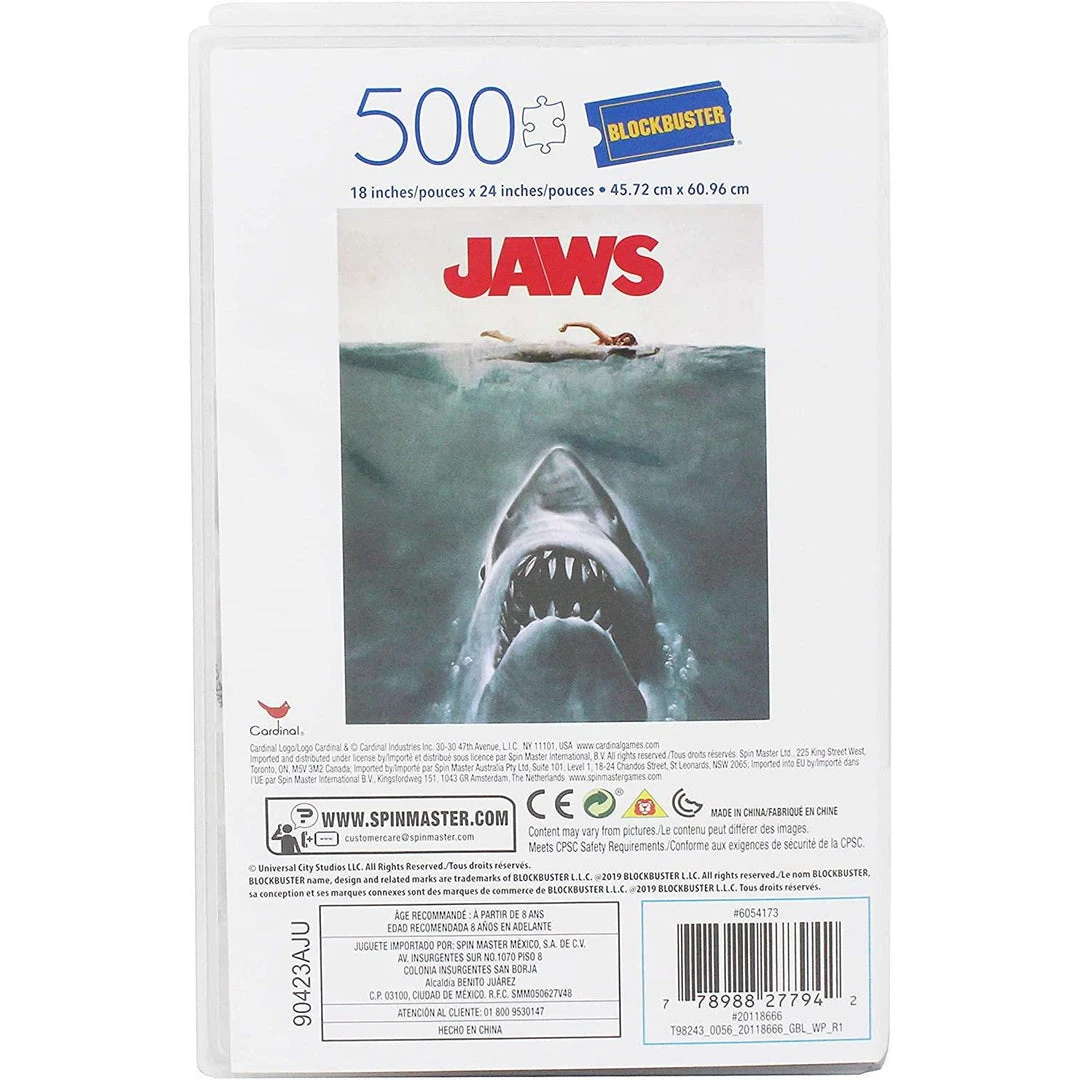 Tabletop Jaws Movie 500pc VHS Blockbuster Puzzle 6 Tabletop Jaws Movie 500pc VHS Blockbuster Puzzle