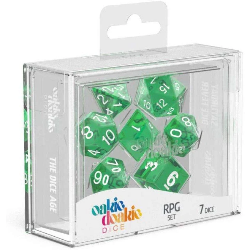 Oakie Doakie Dice Oakie Doakie - Translucent Green RPG Dice Set 3 Oakie Doakie Dice Oakie Doakie - Translucent Green RPG Dice Set