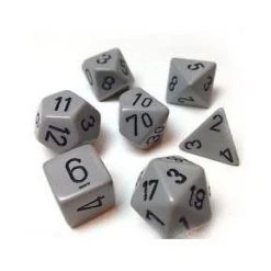 Chessex Dice Opaque Poly 7 Set Grey/Black