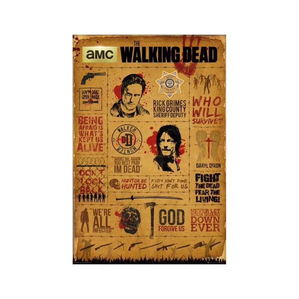 The Walking Dead Infographic Maxi Poster Film & TV 3 The Walking Dead Infographic Maxi Poster Film & TV