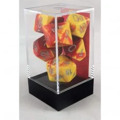 Chessex Tabletop Gemini Red-Yellow/Silver Polyhedral 7 Dice Set