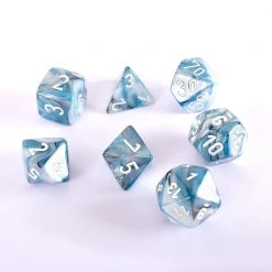 Chessex Lustrous Slate White Poly 7