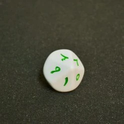 Koplow Arabic: 1-10 White/Green D10 Die Tabletop