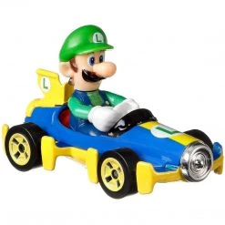 Super Mario Gaming Hot Wheels: Mario Kart - Luigi Mach 8 Figurine
