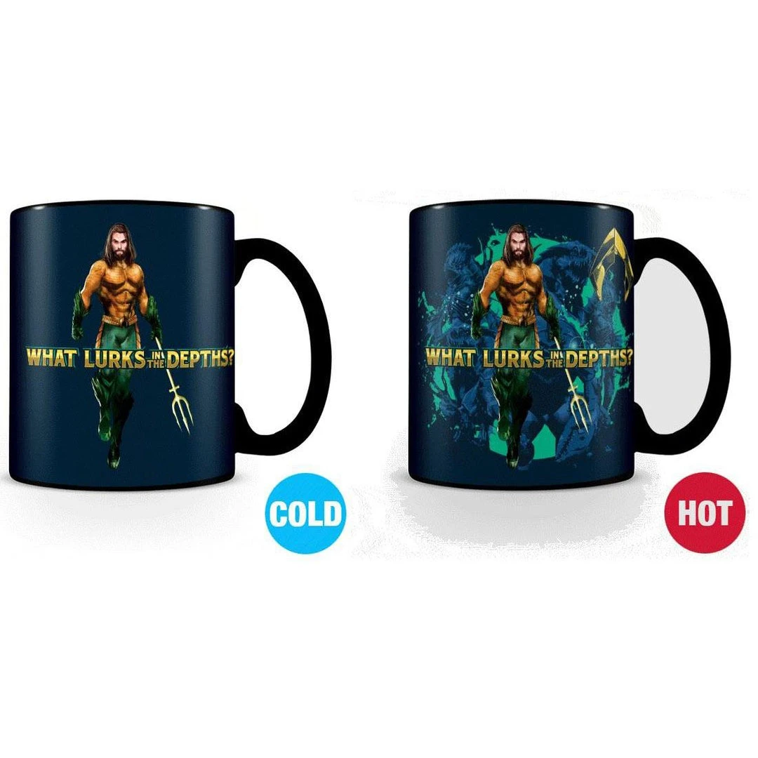 Film & TV Aquaman 'What Lurks In The Depths' Heat Change Mug 3 Film & TV Aquaman 'What Lurks In The Depths' Heat Change Mug