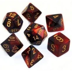 Chessex Tabletop Gemini Poly 7 Set Black-Red/Gold