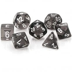Chessex Tabletop Translucent Smoke/White Polyhedral 7 Die Set