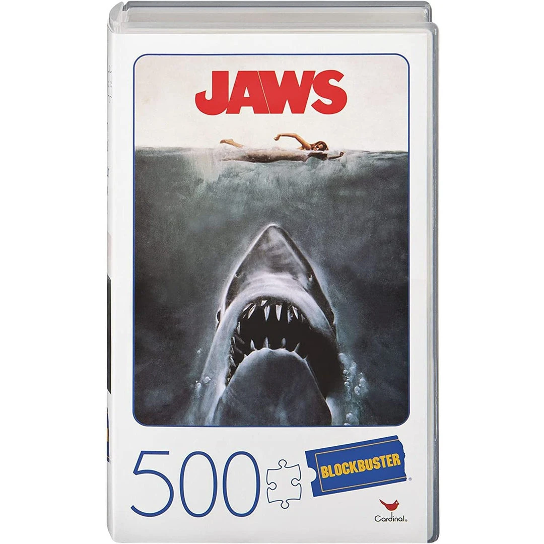 Tabletop Jaws Movie 500pc VHS Blockbuster Puzzle 4 Tabletop Jaws Movie 500pc VHS Blockbuster Puzzle