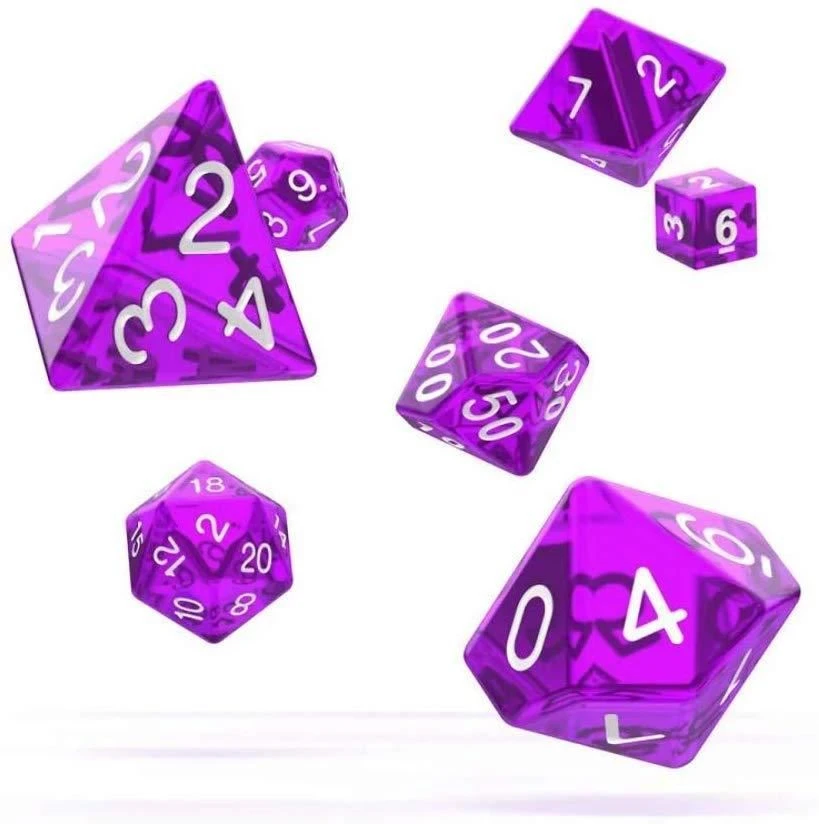 Oakie Doakie Dice Tabletop Oakie Doakie - Translucent Purple RPG Dice Set 5 Oakie Doakie Dice Tabletop Oakie Doakie - Translucent Purple RPG Dice Set