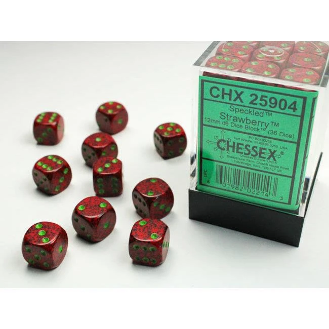 Chessex Speckled D6 Set Of 36 Strawberry Tabletop 3 Chessex Speckled D6 Set Of 36 Strawberry Tabletop
